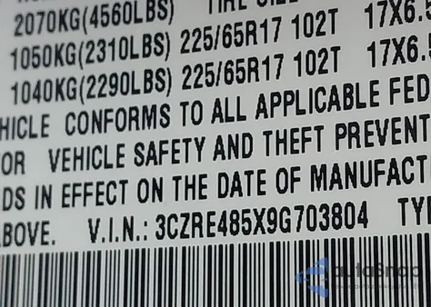 2009 Honda Cr-V Ex from USA, damaged, VIN 3CZRE485X9G703804